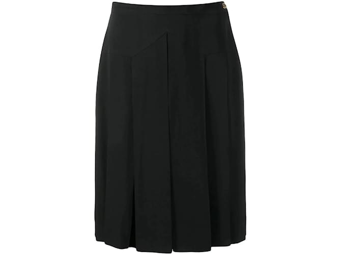 Chanel Black Silk Skirt  ref.1108942