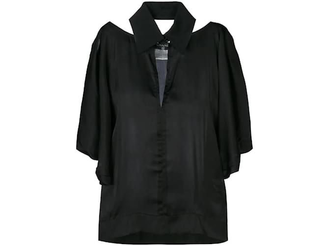 Schwarze Seidenbluse von Chanel  ref.1108947