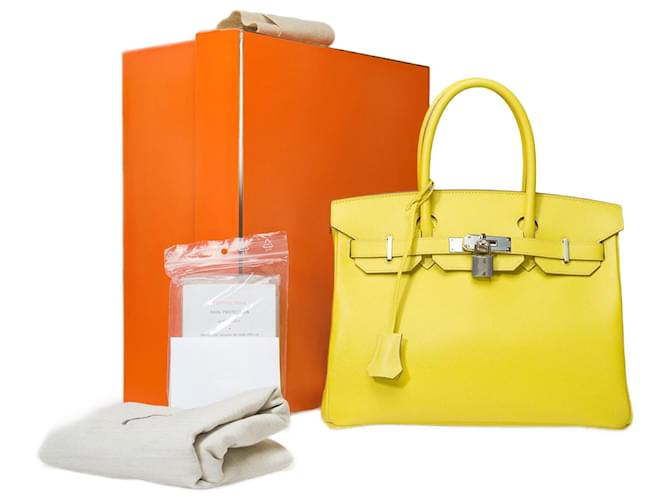 Hermès HERMES BIRKIN BAG 30 in Yellow Leather - 101563  ref.1108976