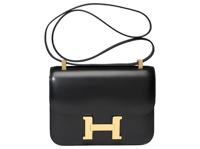 Hermès HERMES Constance Tasche aus schwarzem Leder - 101564  ref.1108977