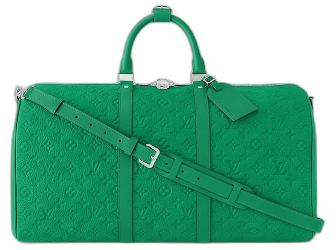 Louis Vuitton LV Keepall 50 green leather  ref.1109142