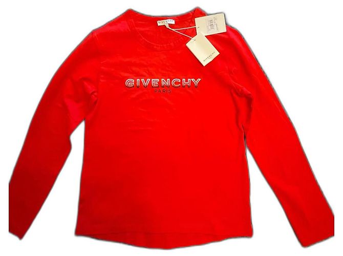 Givenchy Langarm T-Shirt Rot Baumwolle Mädchen
