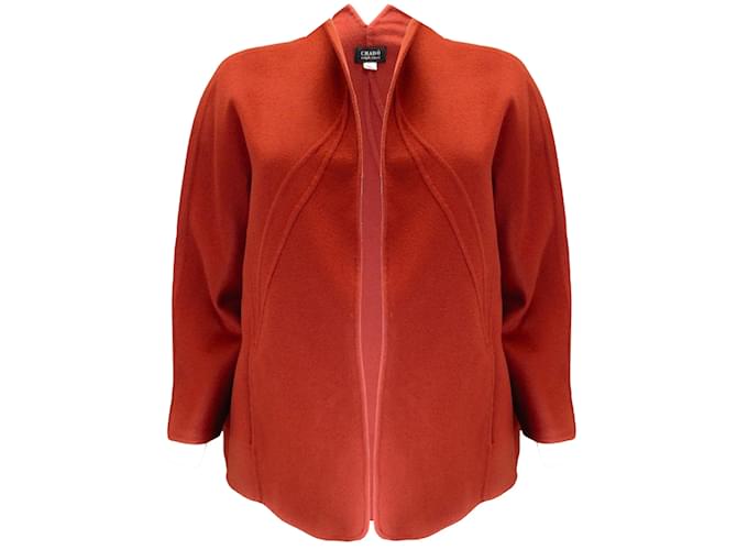Autre Marque Chado by Ralph Rucci Rust Open Front Cashmere Jacket Red  ref.1109176