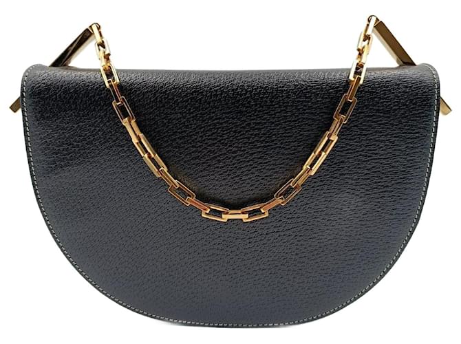 Fendi two-tone leather handbag with chain Black  ref.1109190