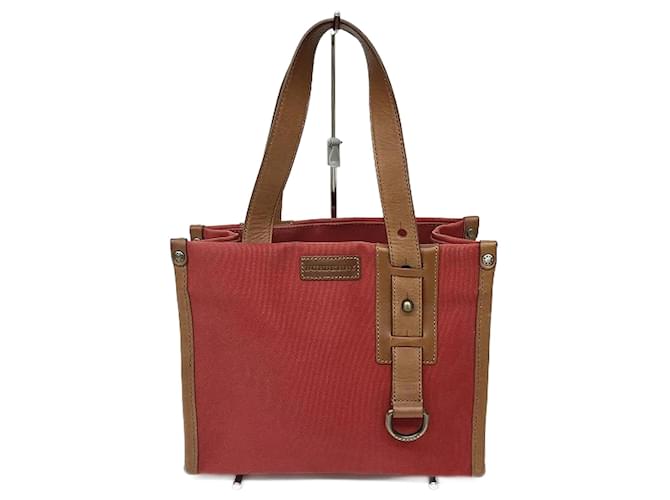 Burberry Canvas Handbag Red Cloth  ref.1109207