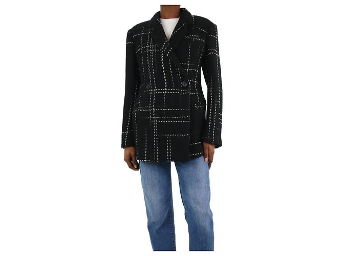 Anine Bing Black double-breasted wool-blend jacket - size XS