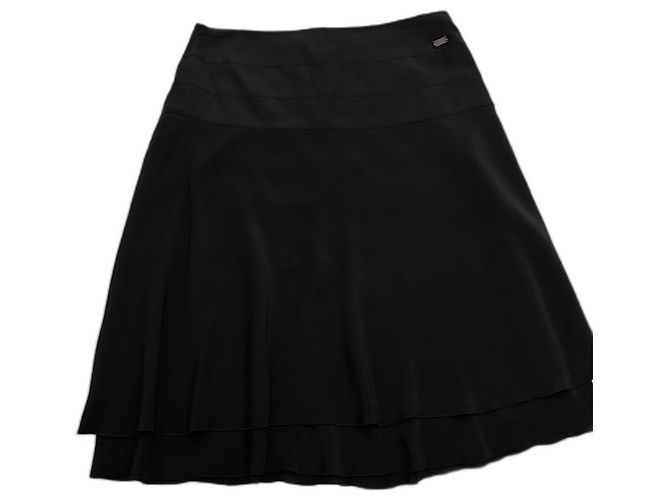 Cambon Chanel Seidenrock Schwarz