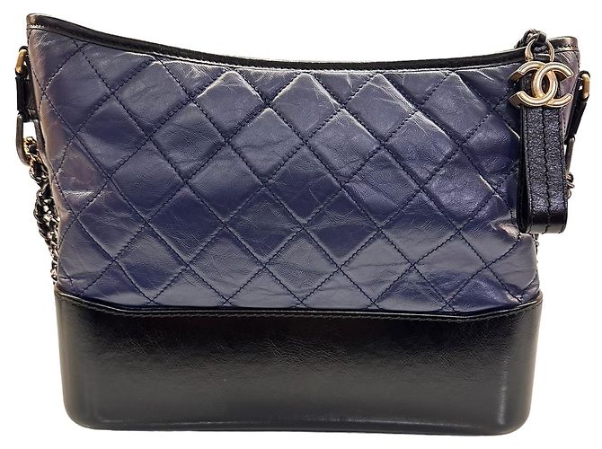 Chanel bolsa GABRIELLE de couro azul marinho