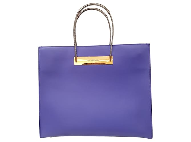 Cable Balenciaga Handbags Dark purple Leather  ref.1109332