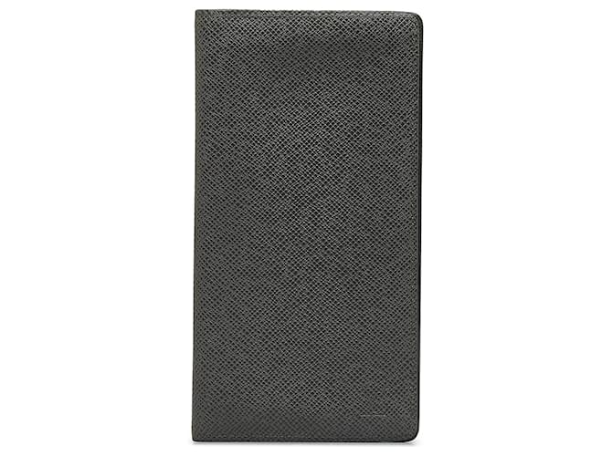 Louis Vuitton Gray Taiga Brazza Wallet Grey Leather  ref.1109347