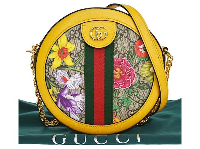 Gucci Ophidia Amarelo Lona  ref.1109478