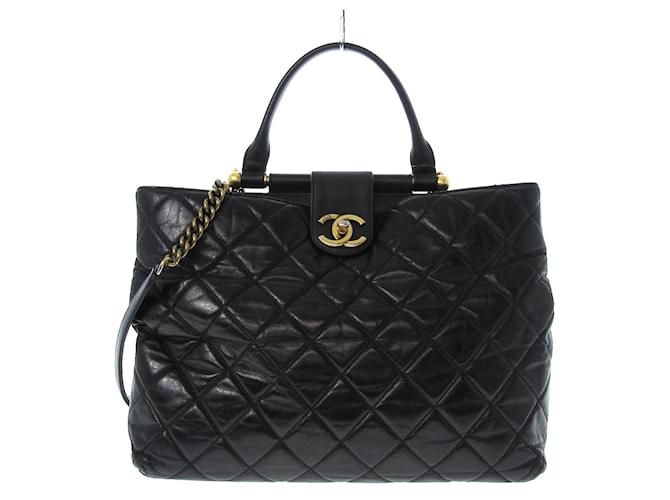 Chanel Matelassé Black Leather  ref.1109525