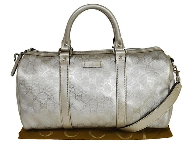 Gucci imprime Silvery Leather  ref.1109645