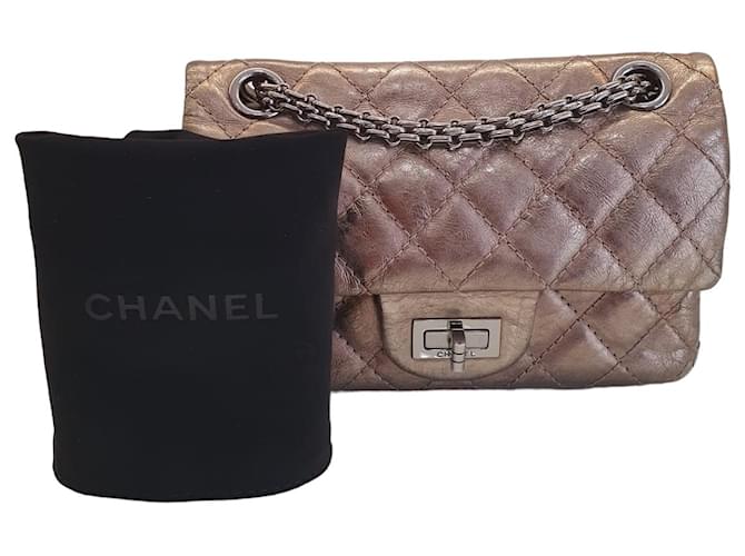 2.55 Chanel Handbags Bronze Leather  ref.1110151