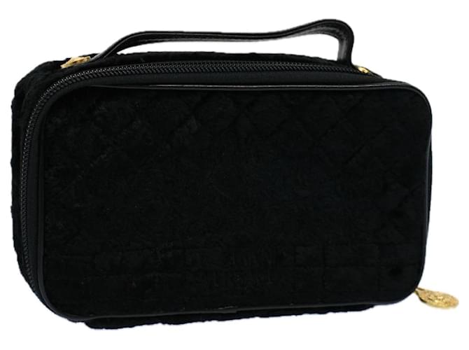 Gianni Versace Hand Bag Velor Black Auth ac2405  ref.1110246