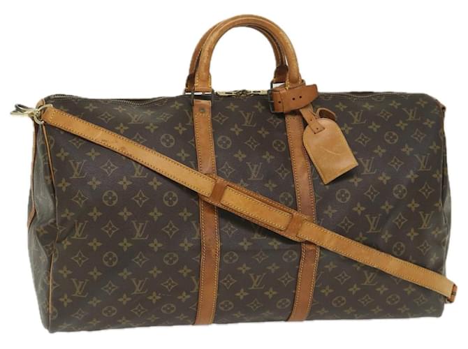 Louis Vuitton Monogram Keepall Bandouliere 55 Boston Bag M41414 LV Auth 57175 Cloth  ref.1110285