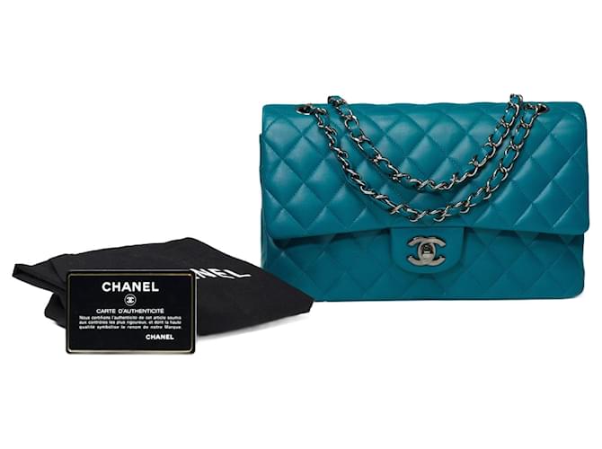 Sac Chanel Timeless/Clássico em Couro Azul - 101552  ref.1110293
