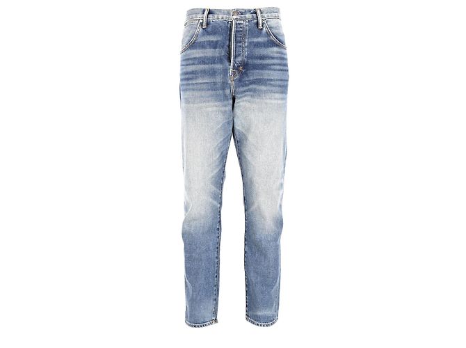 Vaqueros de mezclilla de pernera recta Tom Ford en algodón azul