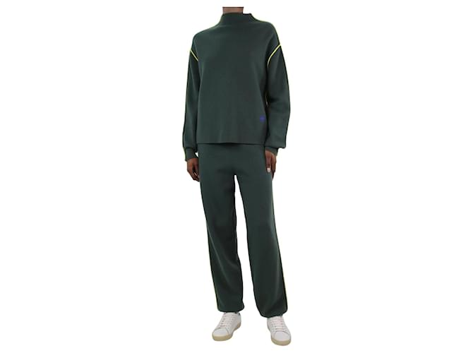 Tory Burch Ensemble pull et pantalon en maille vert foncé - taille XS Laine  ref.1110623