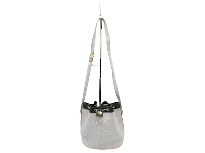 Bolsa balde Christian Dior Honeycomb com cordão e bolsa Branco Lona  ref.1110643