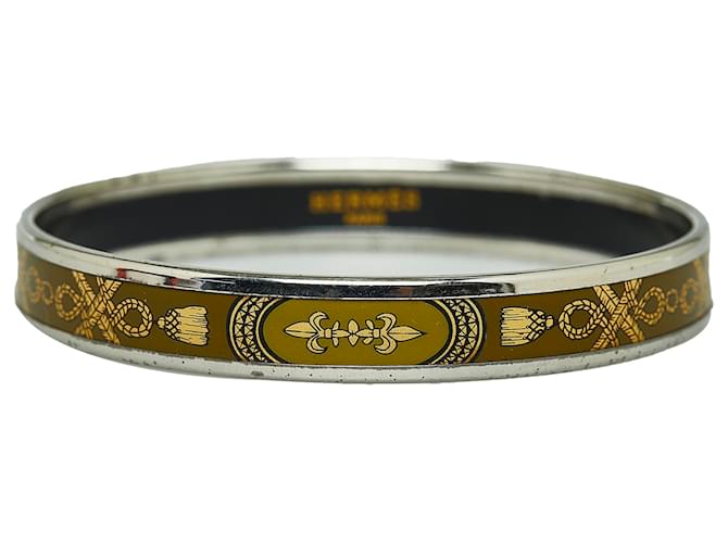 Hermès Bracelet Hermes en émail étroit noir Métal Email  ref.1110676