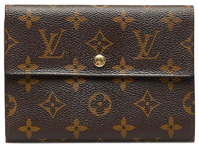 Louis Vuitton Brown Monogram Porte Tresor Etui Papier Wallet Cloth  ref.1110686