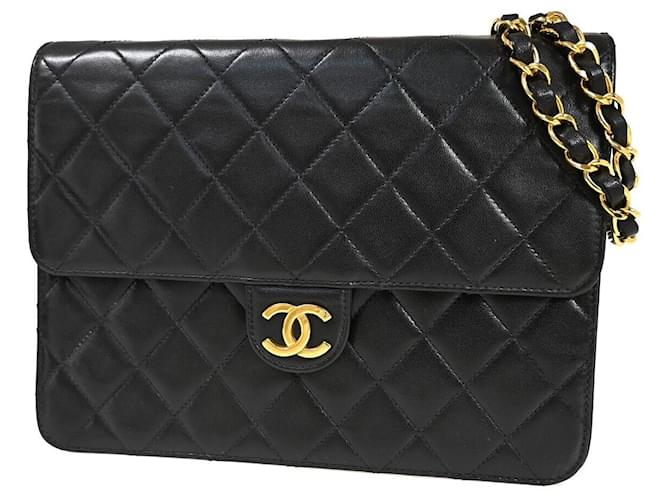 Timeless Chanel Matelassé Black Leather  ref.1110850