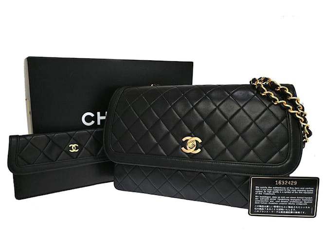 Timeless Chanel Matelassé Black Leather  ref.1110873