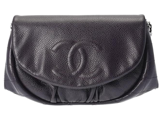 Chanel Demi Lune Purple Leather  ref.1110986