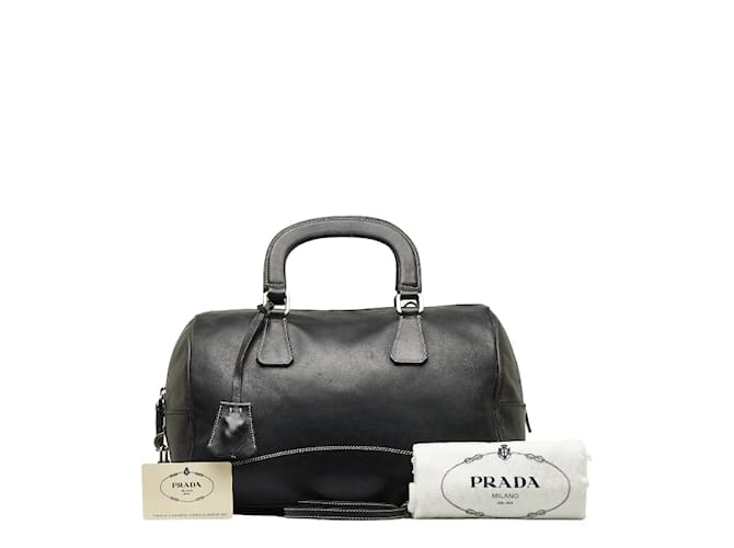 Bolso Boston Mini de cuero Prada B11074 en muy buen estado Negro  ref.1111214