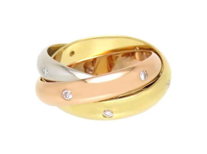 Cartier Diamond Trinity Ring Golden Metal Gold  ref.1111227