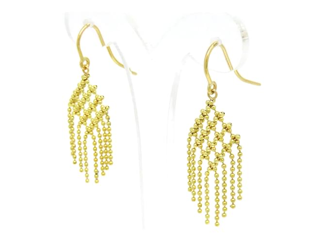 Autre Marque 18k Gold Fringe Drop Earrings Golden Metal  ref.1111229