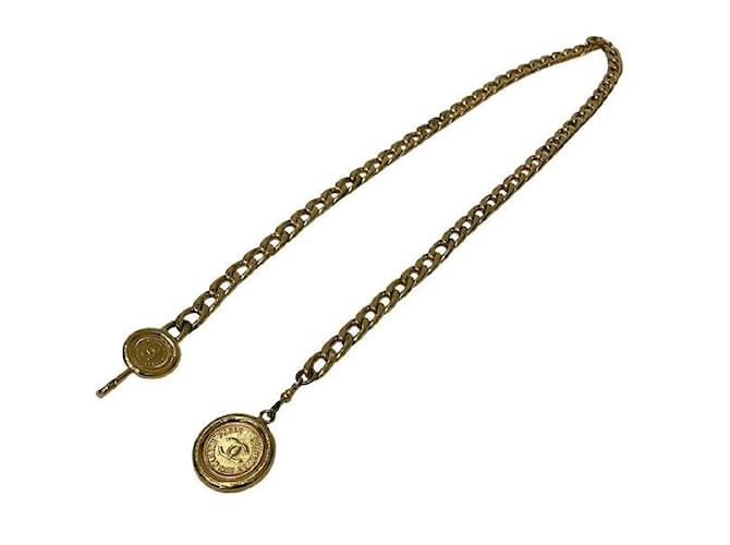 Chanel Cintura con catena portamonete CC D'oro Metallo  ref.1111237