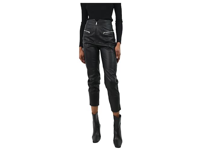 Isabel Marant Black leather studded trousers - size FR 34  ref.1111240