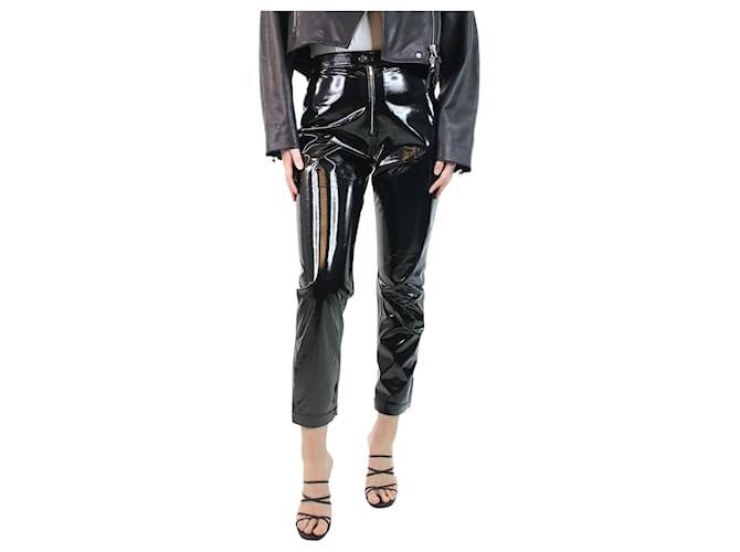 Msgm Black vinyl coated trousers - size UK 10 Polyamide  ref.1111245
