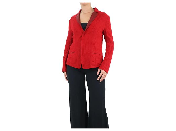 Y'S Red lightweight wool jacket - size UK 10