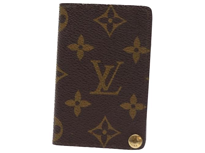 Louis Vuitton Porte carte credit Pression Castaño Lienzo  ref.1111285