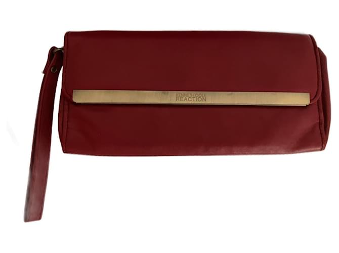 Kenneth Cole Clutch bags Dark red Leather  ref.1111334
