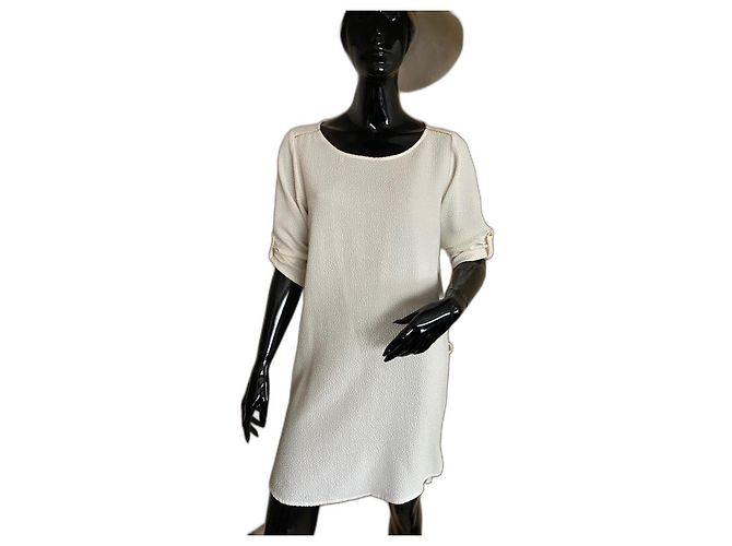 Robe Bash Eggshell avec liseré doré Blanc cassé