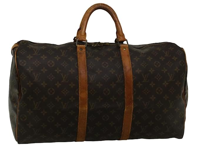 Louis Vuitton Monogram Keepall 50 Boston Bag M41426 LV Auth bs8937 Cloth  ref.1111455
