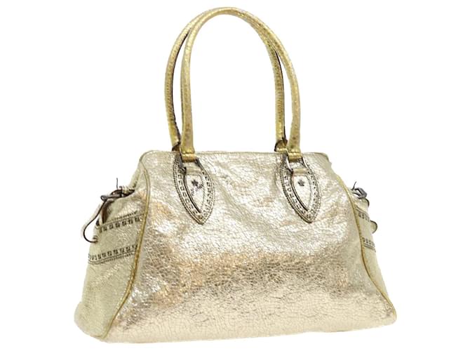 FENDI Tote Bag Leather Gold Auth 57038 Golden  ref.1111486