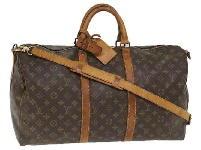 Louis Vuitton Monograma Keepall Bandouliere 50 Boston Bag M41416 Autenticação de LV 56995 Lona  ref.1111503