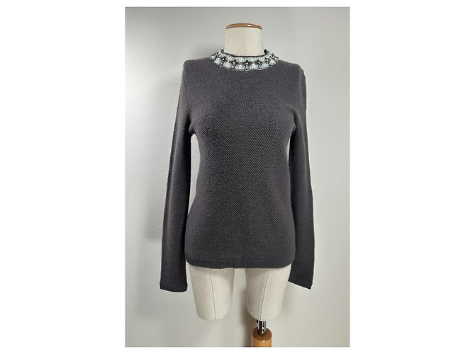 Pull Hémisphère en mélange cachemire et laine marron