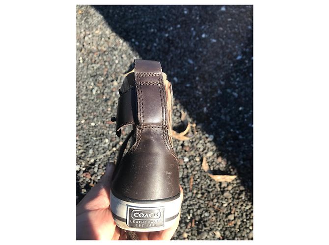 Baskets Coach en cuir marron camel
