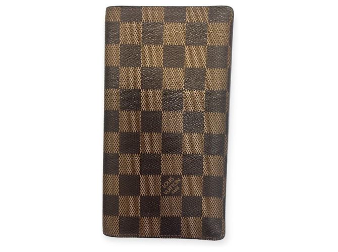 Louis Vuitton Ebene Wallet Credit Cards Billfold Brown