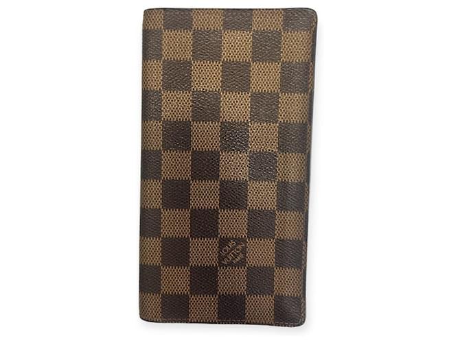 Louis Vuitton Ebene Wallet Credit Cards Billfold Brown Leather  ref.1111662