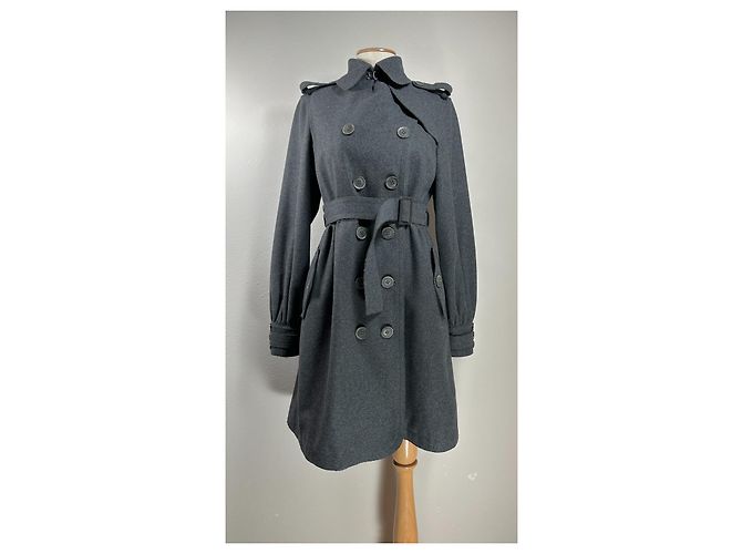 Abrigo de lana y cachemira gris Thomas Burberry