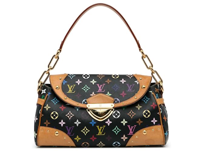 Louis Vuitton Black Monogram Multicolore Beverly MM Cloth  ref.1071632