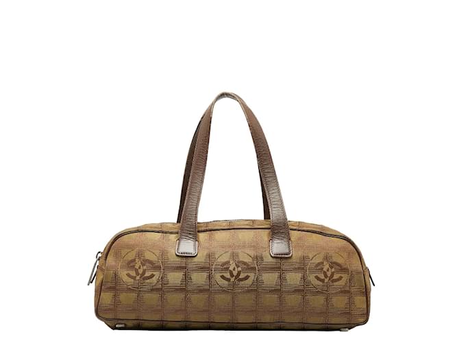 Chanel New Travel Line Mini Boston Bag Brown Cloth  ref.1111679