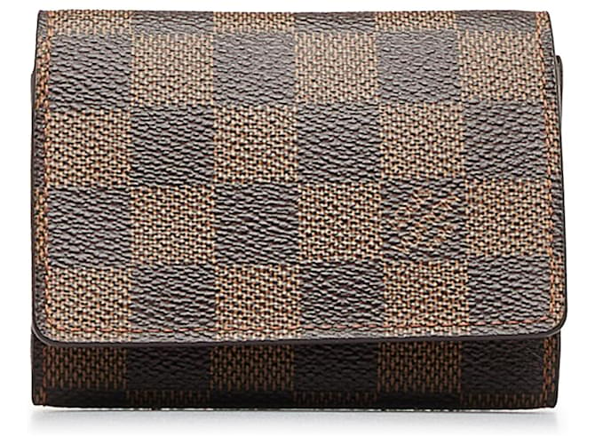 Louis Vuitton Brown Damier Ebene Card Holder Cloth  ref.1111838